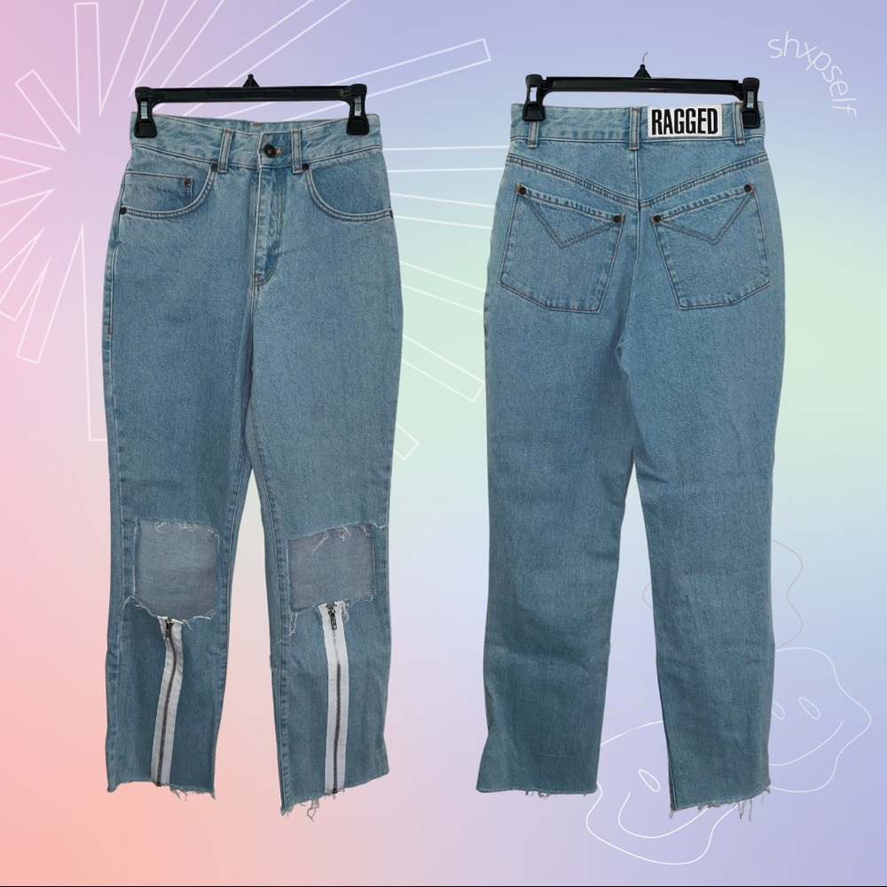 High waist, cut out zip jeans from The Ragged Priest